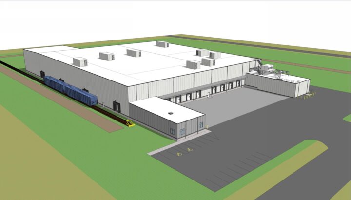 Facility rendering with rail dock